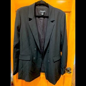 Halogen Double-Breasted Buisiness Blazer Jacket - BLK size XL